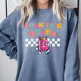 Retro Library Book Fair Queen School Reading Girls Women's Comfort Colors Sweatshirt Denim