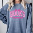 Retro Pink Coquette Bow Valentine Book Lover Varsity Comfort Colors Sweatshirt Denim Retro Pink Coquette Bow Valentine Book Lover Varsity Comfort Colors Sweatshirt Denim