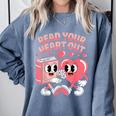 Retro Read Your Heart Out Valentine's Day Teacher Book Lover Comfort Colors Sweatshirt Denim Retro Read Your Heart Out Valentine's Day Teacher Book Lover Comfort Colors Sweatshirt Denim