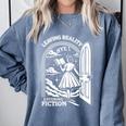 Retro Trendy Bookish Book Lover Reading Quotes Leaving Reality Entering Fiction -Adults Small Short Sleeve T-Shirt Comfort Colors Sweatshirt Denim Retro Trendy Bookish Book Lover Reading Quotes Leaving Reality Entering Fiction -Adults Small Short Sleeve T-Shirt Comfort Colors Sweatshirt Denim