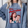 Retro Vampire Book Cover Style Stay Hydrated Halloween Comfort Colors Sweatshirt Denim Retro Vampire Book Cover Style Stay Hydrated Halloween Comfort Colors Sweatshirt Denim