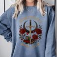 Romantasy Book Club Coffee Sword Roses Comfort Colors Sweatshirt Denim Romantasy Book Club Coffee Sword Roses Comfort Colors Sweatshirt Denim