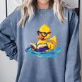 Rubber Duck Reading Book Swim Rubber Duckling Rubber Duckie Comfort Colors Sweatshirt Denim