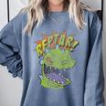 Rugrats Reptar Distressed Comic Book Style Cartoon Comfort Colors Sweatshirt Denim