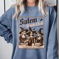 Salem Book Club Bookish Halloween Retro Salem Witch Book Comfort Colors Sweatshirt Denim