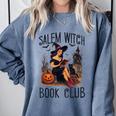 Salem Witch Book Club Bookish Retro Halloween Cat Comfort Colors Sweatshirt Denim Salem Witch Book Club Bookish Retro Halloween Cat Comfort Colors Sweatshirt Denim