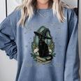 Salem Witch Book Club Cat Reading Witchy Halloween Men Comfort Colors Sweatshirt Denim Salem Witch Book Club Cat Reading Witchy Halloween Men Comfort Colors Sweatshirt Denim
