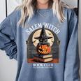 Salem Witch Book Club All Witches Welcome Halloween Reading Comfort Colors Sweatshirt Denim Salem Witch Book Club All Witches Welcome Halloween Reading Comfort Colors Sweatshirt Denim