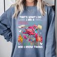 School Secretary Read Books And Know Things Flowers Flamingo Comfort Colors Sweatshirt Denim