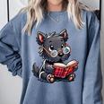 Scottish Terrier Reading a Book Dog Comfort Colors Sweatshirt Denim