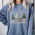 Seasons Readings Christmas Tree Book Lover Comfort Colors Sweatshirt Denim Seasons Readings Christmas Tree Book Lover Comfort Colors Sweatshirt Denim