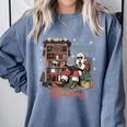 He Sees What You'Ve Been Reading Santa Christmas Bookish Comfort Colors Sweatshirt Denim He Sees What You'Ve Been Reading Santa Christmas Bookish Comfort Colors Sweatshirt Denim