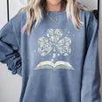 Shamrock Books St Patricks Day Bookworm Librarian Comfort Colors Sweatshirt Denim