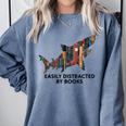 Shark Costume Teens Books Nerds Shark Stuffed Animal Sharks Comfort Colors Sweatshirt Denim