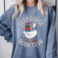 Silly Goose Book Club Reading Lover Comfort Colors Sweatshirt Denim