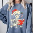 Skeleton Reading Book Christmas Teacher Librarian Book Lover Comfort Colors Sweatshirt Denim Skeleton Reading Book Christmas Teacher Librarian Book Lover Comfort Colors Sweatshirt Denim