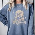 Skull Books Flowers Goth Reader Grunge Dark Alt Aesthetic Comfort Colors Sweatshirt Denim Skull Books Flowers Goth Reader Grunge Dark Alt Aesthetic Comfort Colors Sweatshirt Denim
