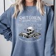 Smut Goblin Reading Club Spicy Book Lover Comfort Colors Sweatshirt Denim