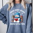 Snow Many Books Snow Little Time Snowman Reading Book Comfort Colors Sweatshirt Denim Snow Many Books Snow Little Time Snowman Reading Book Comfort Colors Sweatshirt Denim