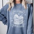 Snow Is Falling Books Are Calling Winter Reading Comfort Colors Sweatshirt Denim Snow Is Falling Books Are Calling Winter Reading Comfort Colors Sweatshirt Denim