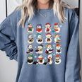 Snowman Reading Book Christmas Cozy Book Lover Bookish Comfort Colors Sweatshirt Denim