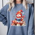 Snowman Reading Books Lovers Christmas Librarian Bookworm Comfort Colors Sweatshirt Denim Snowman Reading Books Lovers Christmas Librarian Bookworm Comfort Colors Sweatshirt Denim