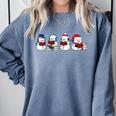 Snowman Reading Books Teacher Librarian Bookworm Christmas Comfort Colors Sweatshirt Denim