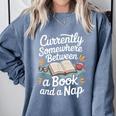 Somewhere Between a Book And a Nap – Cozy Reading Comfort Colors Sweatshirt Denim