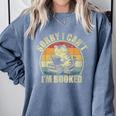 Sorry I Can't I'm Booked Reading For Cat Lover For Men Women Comfort Colors Sweatshirt Denim Sorry I Can't I'm Booked Reading For Cat Lover For Men Women Comfort Colors Sweatshirt Denim