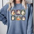 Spooky Teacher Halloween Ghost Reading Book Trick Or Treat Comfort Colors Sweatshirt Denim Spooky Teacher Halloween Ghost Reading Book Trick Or Treat Comfort Colors Sweatshirt Denim