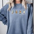 Stamp Silly Goose Reading Book Librarian Bookish Teacher Comfort Colors Sweatshirt Denim