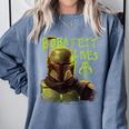 Star Wars The Book Of Boba Fett Neon Boba Fett Lives Poster Comfort Colors Sweatshirt Denim