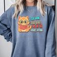 Stay Home Read Books Pet My Cat Regret Nothing Cats Book Comfort Colors Sweatshirt Denim