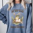 Stay At My Pad And Read Books Frog Introvert Reading Comfort Colors Sweatshirt Denim