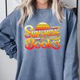 Sunshine & Books For Bookworm Summer Reading Comfort Colors Sweatshirt Denim Sunshine & Books For Bookworm Summer Reading Comfort Colors Sweatshirt Denim