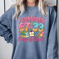Survived 67 Days Of School Ice Cream Drip Apple Pencil Book Comfort Colors Sweatshirt Denim Survived 67 Days Of School Ice Cream Drip Apple Pencil Book Comfort Colors Sweatshirt Denim