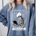 Tarot Card Shirt The Reader Tarot Skeleton Reading Book Comfort Colors Sweatshirt Denim Tarot Card Shirt The Reader Tarot Skeleton Reading Book Comfort Colors Sweatshirt Denim