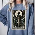 Tarot Cards Guide Book Esoteric Mysticism Clothing Tarot Card Justice Comfort Colors Sweatshirt Denim