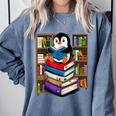 Teacher Librarian Kawaii Penguin Book Lover Penguin Comfort Colors Sweatshirt Denim Teacher Librarian Kawaii Penguin Book Lover Penguin Comfort Colors Sweatshirt Denim