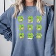 Teacher Reading Shamrock St Patrick’s Day Book Lover Kids Comfort Colors Sweatshirt Denim