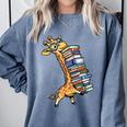 Teacher Shirt Giraffe Holding Books Bookworm Librarian Comfort Colors Sweatshirt Denim Teacher Shirt Giraffe Holding Books Bookworm Librarian Comfort Colors Sweatshirt Denim