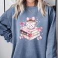 Teacher Valentine's Day All Booked For Valentines Reading Comfort Colors Sweatshirt Denim Teacher Valentine's Day All Booked For Valentines Reading Comfort Colors Sweatshirt Denim