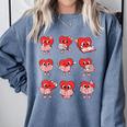 Teacher Valentines Day Reading Book Lover Bookworm Library Comfort Colors Sweatshirt Denim