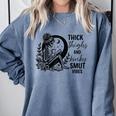 Thick Thighs And Kinky Smut Vibes Spicy Book Lovers Comfort Colors Sweatshirt Denim Thick Thighs And Kinky Smut Vibes Spicy Book Lovers Comfort Colors Sweatshirt Denim