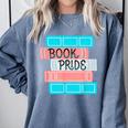 Threadless Grey Sky Chai Trans Book Pride Graphic Comfort Colors Sweatshirt Denim