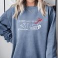 Thriller Book Fan Coffee With A Side Of Murder Comfort Colors Sweatshirt Denim