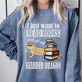Tiny Dinosaur Read Books & Pet My Bearded Dragon Lover Premium Tri-Blend Comfort Colors Sweatshirt Denim