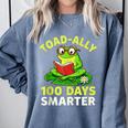 Toad-Ally 100 Days Smarter Frog Reading Book 100 School Day Comfort Colors Sweatshirt Denim Toad-Ally 100 Days Smarter Frog Reading Book 100 School Day Comfort Colors Sweatshirt Denim