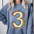 Toddler 3rd Birthday Books Themed 3 Year Old Boys Kids Girls Comfort Colors Sweatshirt Denim Toddler 3rd Birthday Books Themed 3 Year Old Boys Kids Girls Comfort Colors Sweatshirt Denim