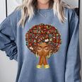 History Month Afro Book Lover Women Girls Librarian Comfort Colors Sweatshirt Denim History Month Afro Book Lover Women Girls Librarian Comfort Colors Sweatshirt Denim
